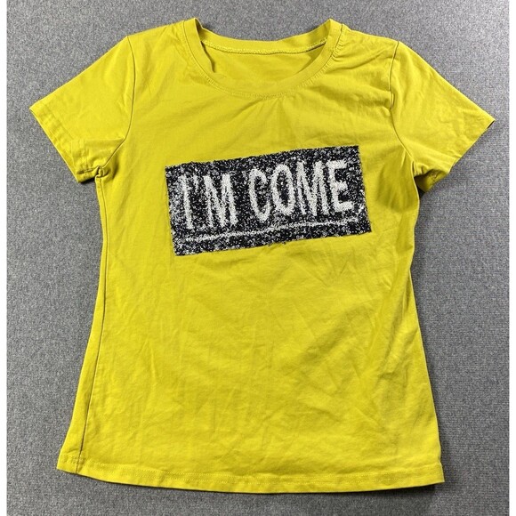 Small T-shirt ( I’m Come ) Sequin Yellow - Picture 1 of 4